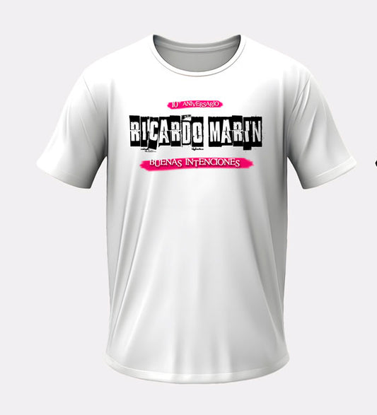 Camiseta Manga Corta 10º Aniversarios Ricardo Marin Blanca