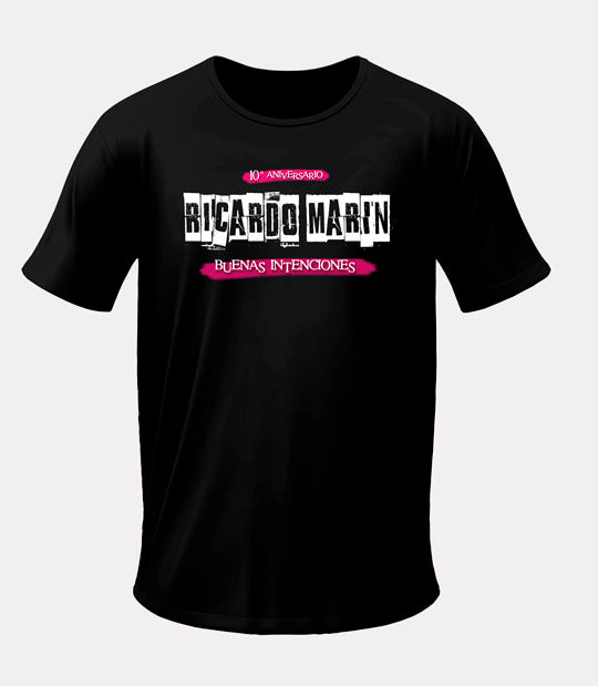 Camiseta Manga Corta 10º Aniversarios Ricardo Marin Negra